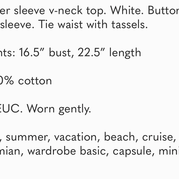 J. CREW white cotton flutter sleeve v-neck top M - Picture 8 of 8